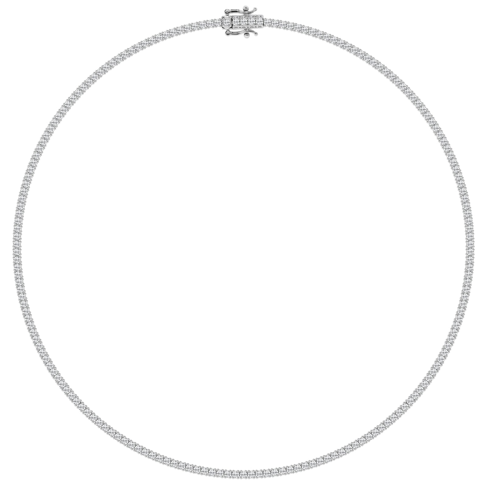 14K White Gold Lab Grown Diamond Riviera Necklace