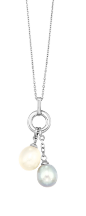 Two Toned Pearl Drop Necklace