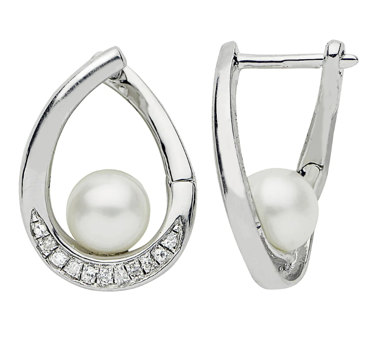 Sterling Silver Freshwater Tear-Drop Pearl Earring