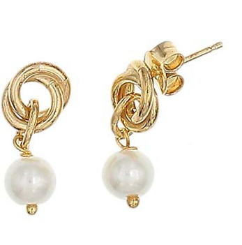 Italian Knot Pearl Drop Earrings