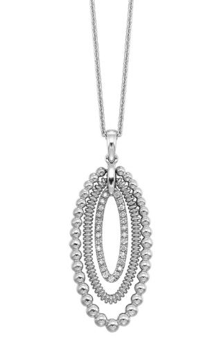 Textured Silver Drop Pendant