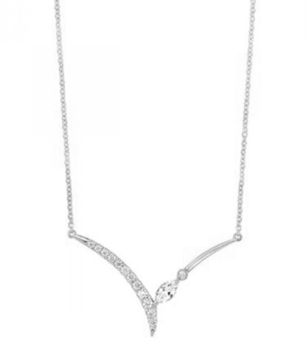 Diamond V-Shaped Chevron Pendant Necklace (1/3 ctw)