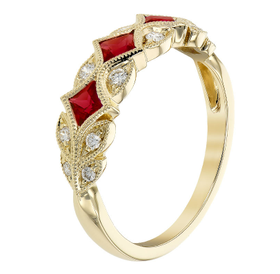 Vintage Flair Ruby & Diamond Ring