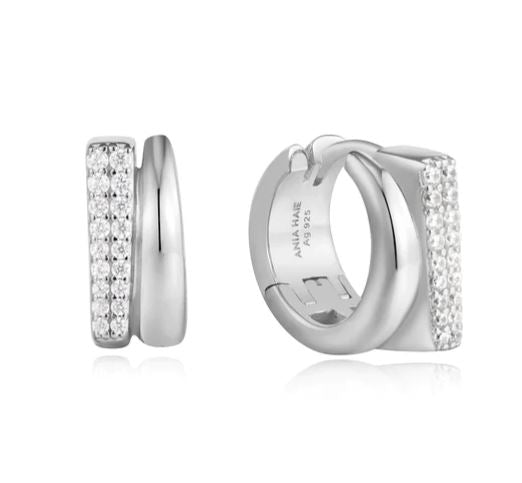 Diamond Accent 14kt Gold over Sterling Silver Pave Hoop Earrings -  Walmart.com