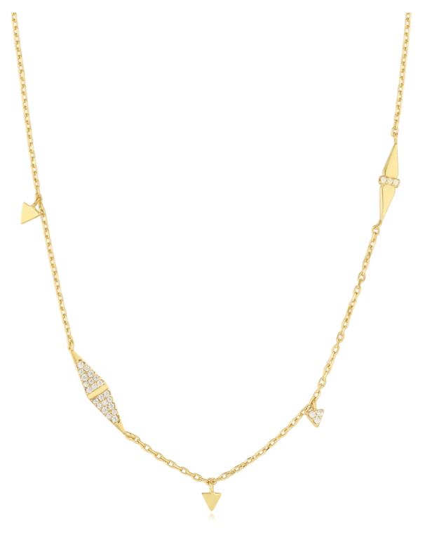 Gold Geometric Sparkle Chain Necklace