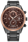 43mm Red-Brown/Rose Gold Tone Citizen Eco-Drive Sport Luxury Watch - AT8267-51X