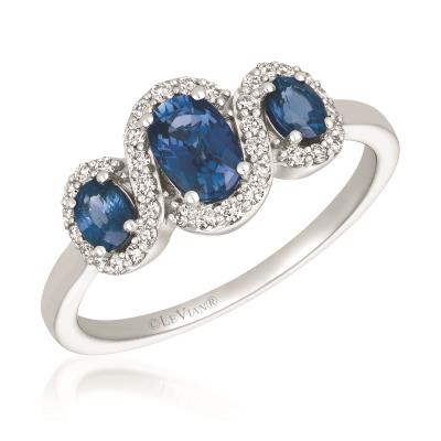 Vanilla Gold Three Stone Le Vian Sapphire Ring