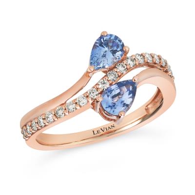Strawberry Gold Blueberry Sapphire Le Vian Ring