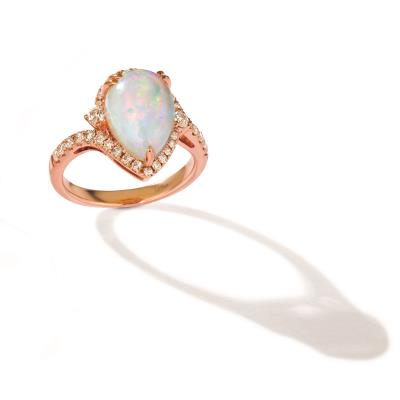 Strawberry Gold Neopolitan Opal Le Vian Ring