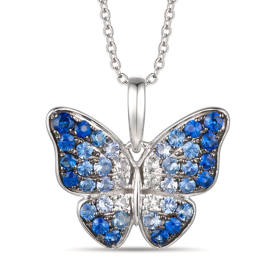LeVian®  Denim Ombré® Sapphire Butterfly Pendant