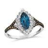 14KT Vanilla Gold Le Vian Deep Sea Blue Topaz Ring