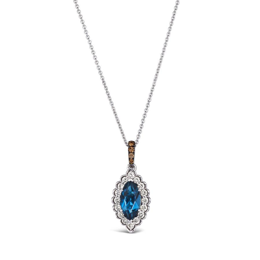 Le Vian® Deep Sea Blue Topaz Marquise Cut Necklace