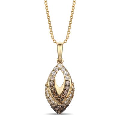 Honey Gold Chocolate Ombré Diamond Necklace