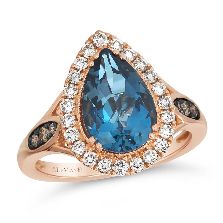 Le Vian® Pear Cut Deep Sea Blue Topaz Ring