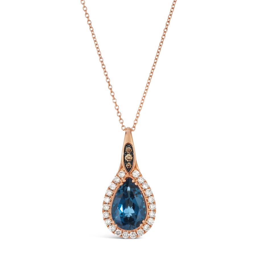 Le Vian® Pear Cut Deep Sea Blue Topaz Necklace
