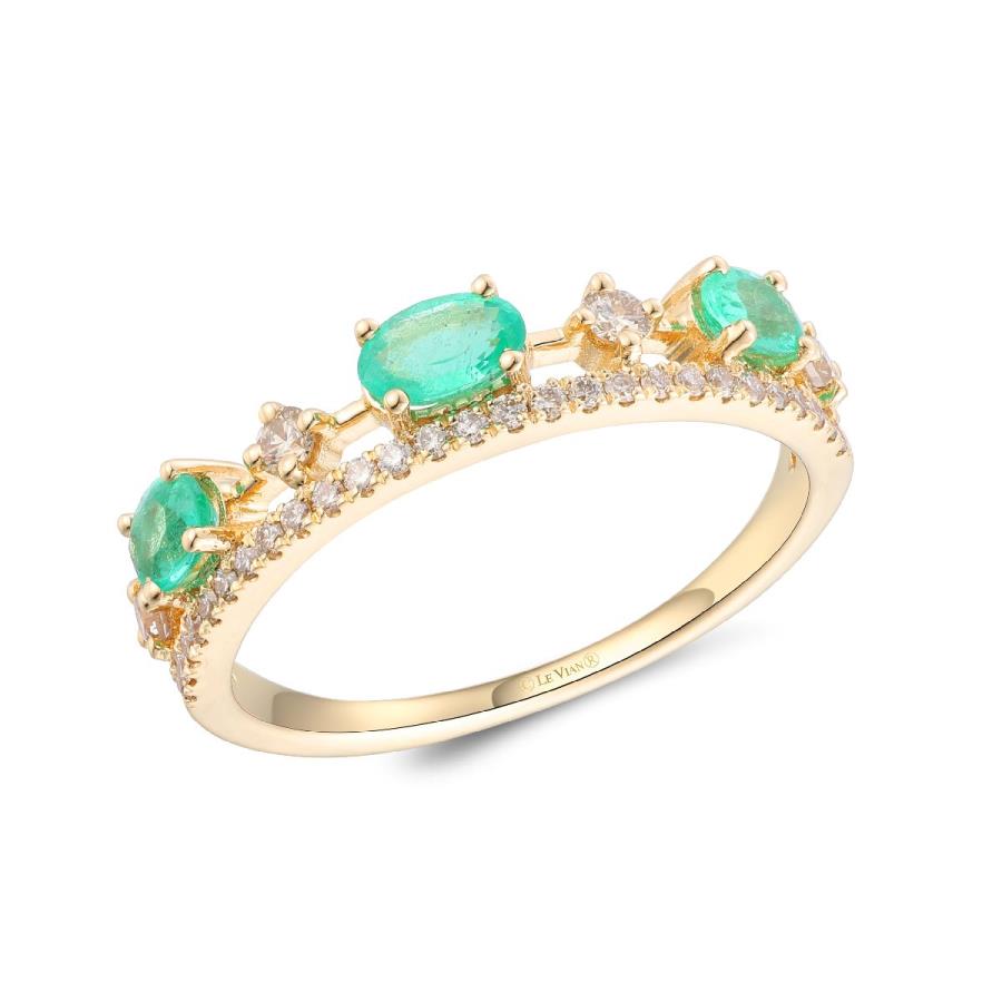Le Vian® Stacked Diamond & Emerald Ring