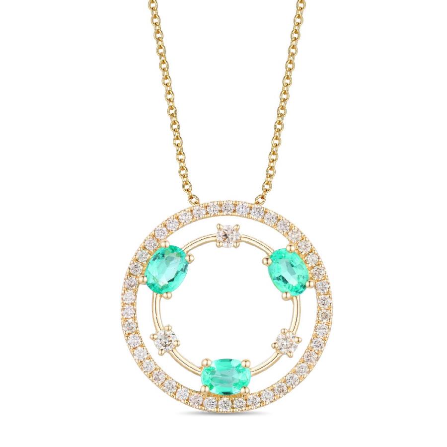 Le Vian® Open Circle Emerald & Diamond Necklace