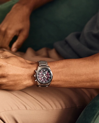 43mm Purple Dial TITANIUM Citizen Tsuki-yomi A-T Eco-Drive Watch - BY1018-55X
