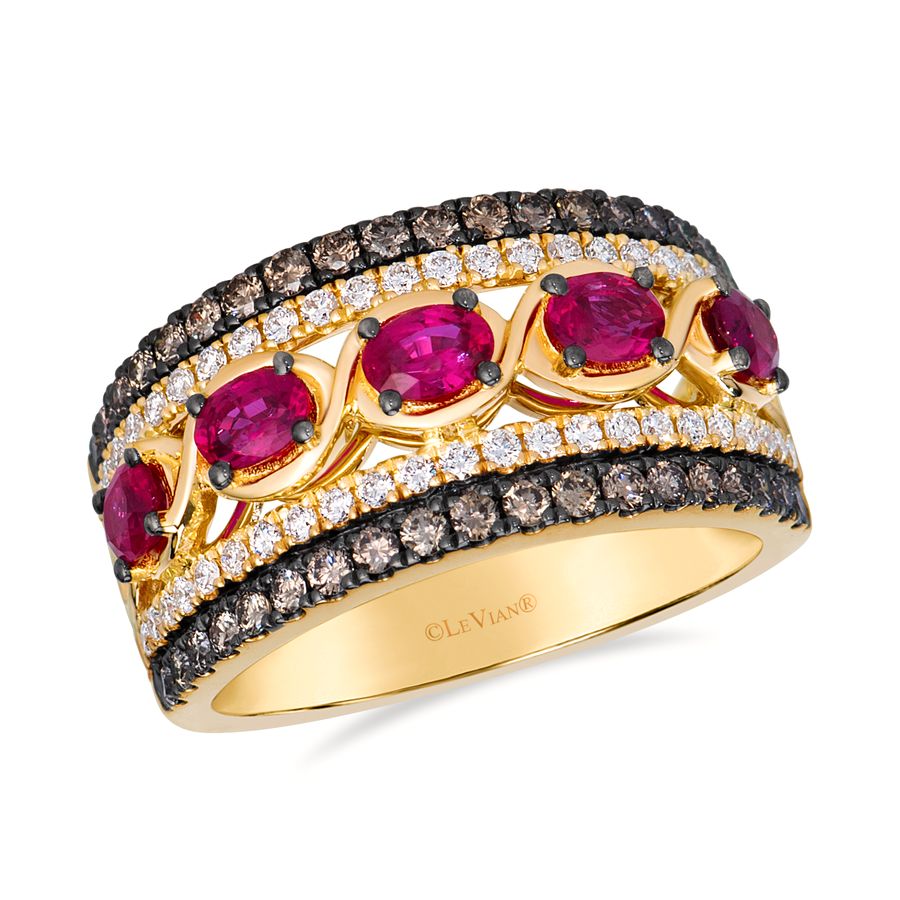 LeVian® Ruby with Vanilla and Chocolate Diamond®  Band