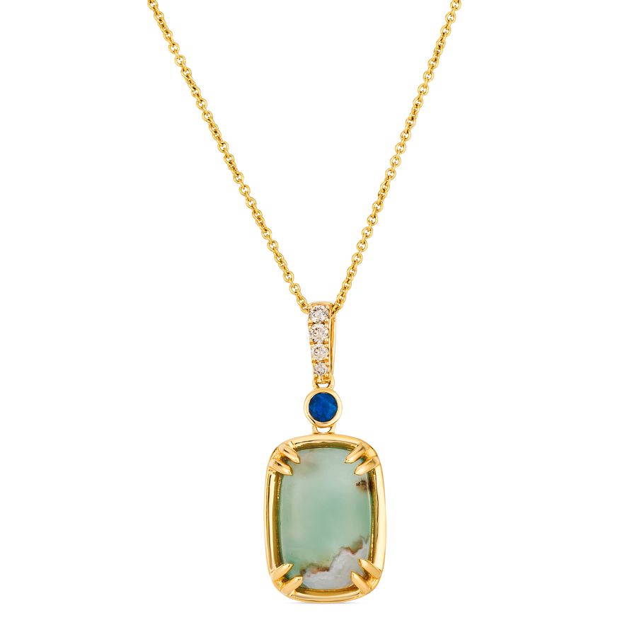 LeVian™  Peacock Aquaprase™ and Diamond Pendant