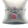 Block "O" Paperclip Chain Adjustable Bracelet - ALL RED