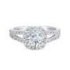 14Kt White Semi Mount 1/2Ctw For 1Ctw Round Center