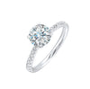14Kt White Semi Mount 1/4Ctw For 1Ctw Round Center