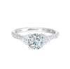 14Kt White Semi Mount 1/3Ctw For 1Ctw Round Center