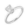 14Kt White Semi Mount For 1Ctw Emerald Cut Center