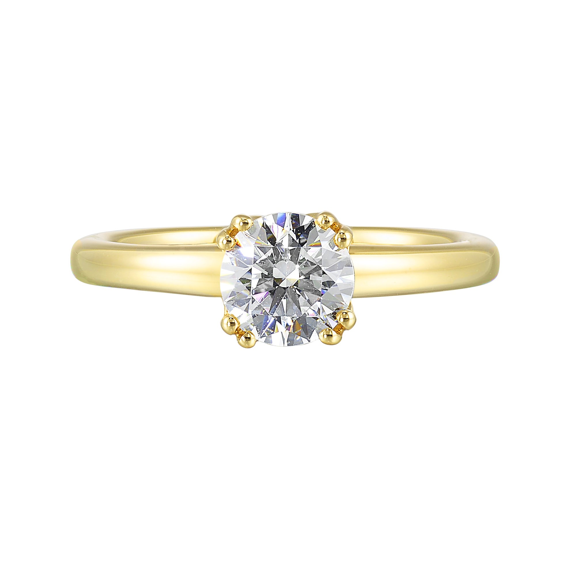 14Kt White Yellow Semi Mount For 2Ctw Round Center