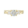14Kt Yellow Semi Mount 5/8Ctw For 2Ctw Round Center