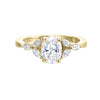 14Kt Yellow Semi Mount 1/3Ctw For 2Ctw Oval Center