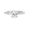 14Kt White Semi Mount 1/3Ctw For 1Ctw Oval Center