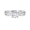 14Kt White Semi Mount 1/3Ctw For 1Ctw Round Center
