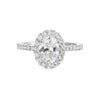 14Kt White Semi Mount 1/2Ctw For 1Ctw Oval Center