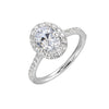 14Kt White Semi Mount 1/2Ctw For 1Ctw Oval Center