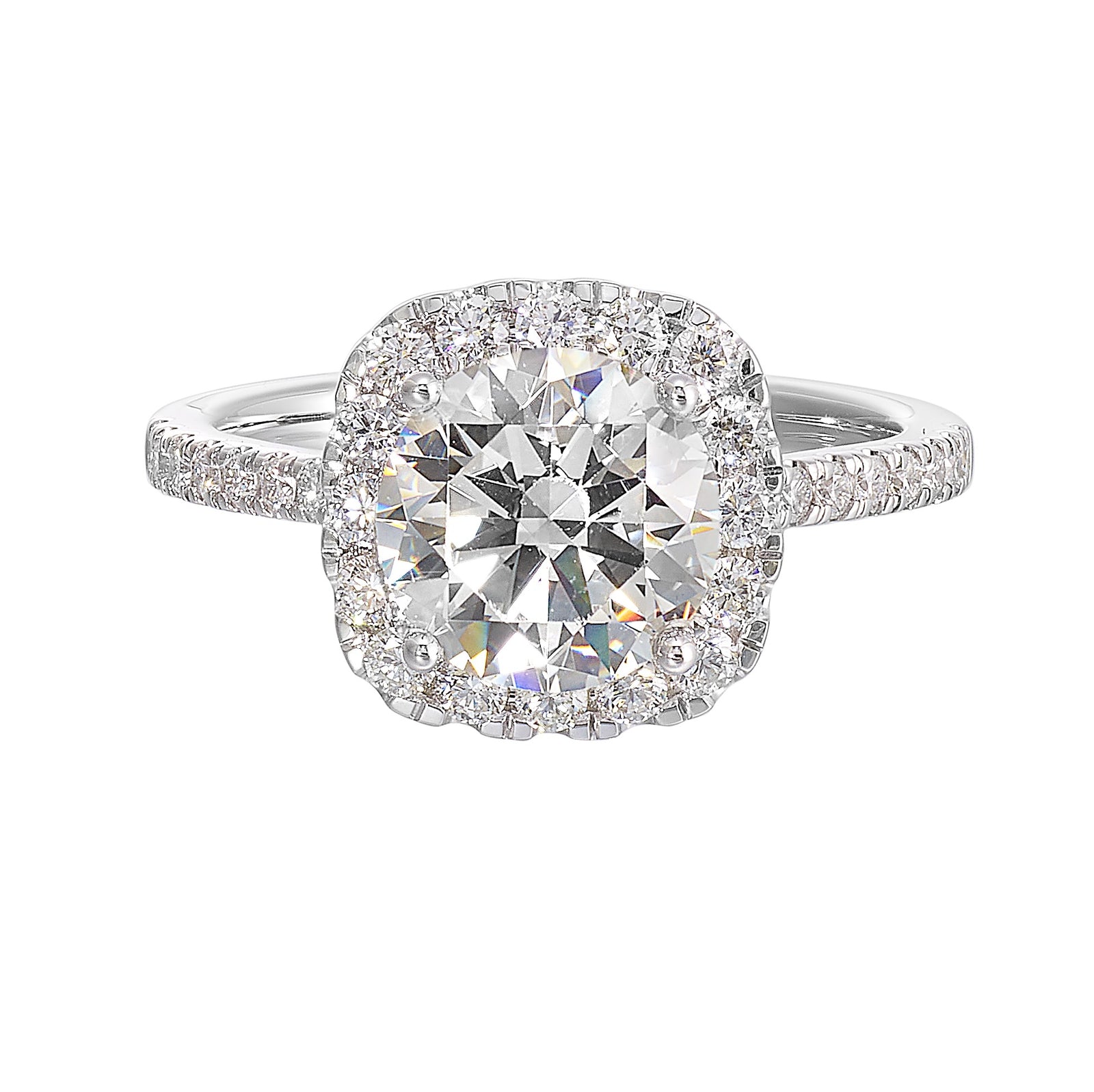 14Kt White Semi Mount 1/2Ctw For 1 1/2Ctw Round Center