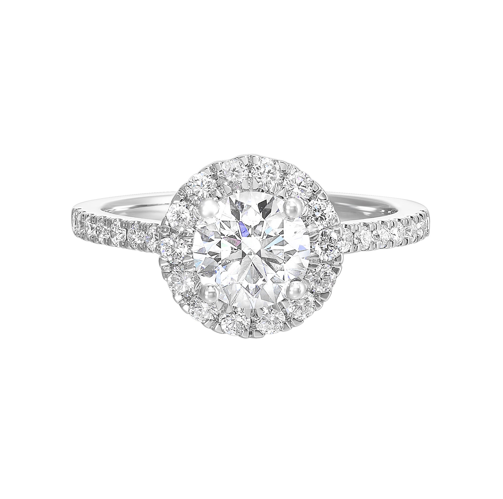 14Kt White Semi Mount 1/2Ctw For 1Ctw Round Center
