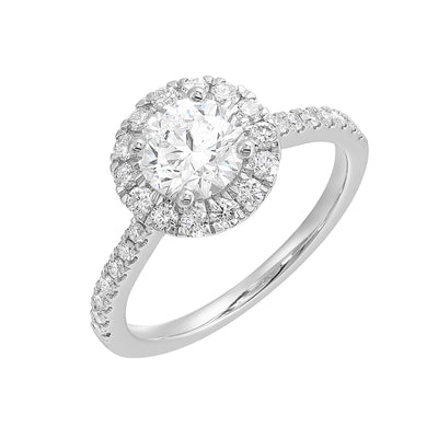 14Kt White Semi Mount 1/2Ctw For 1Ctw Round Center