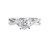 14Kt White Semi Mount 1/6Ctw For 1Ctw Round Center