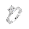 14Kt White Semi Mount 1/6Ctw For 1Ctw Round Center