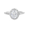14Kt White Semi Mount 1/2Ctw For 1Ctw Oval Center