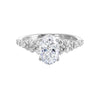 14Kt White Semi Mount 1/2Ctw For 1Ctw Oval Center