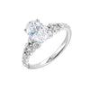 14Kt White Semi Mount 1/2Ctw For 1Ctw Oval Center