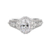 14Kt White Semi Mount 3/4Ctw For 1Ctw Oval Center