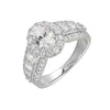 14Kt White Semi Mount 1 1/7Ctw For 1Ctw Oval Center