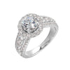 14Kt White Semi Mount 1 1/3Ctw For 1Ctw Round Center