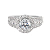 14Kt White Semi Mount 1 1/3Ctw For 1Ctw Round Center