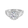 14Kt White Semi Mount 1 1/7Ctw For 1 1/2Ctw Round Center