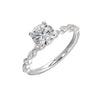 14Kt White Semi Mount 1/4Ctw For 1Ctw Round Center